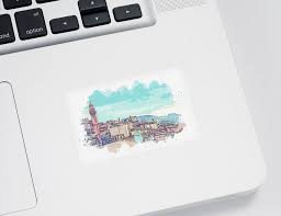 Mardin, Turkey c2019, watercolor by Adam Asar Sticker