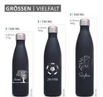 Sprengers – Personalisierbare Trinkflasche aus Edelstahl – auslaufsichere &  thermoisolierte Wasserflasche hält Getränke bis zu 18 Stunden warm oder ...