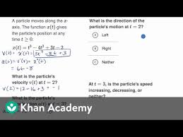 It should come as no surprise that we use the limiting process to dial down the value of h. Worked Example Motion Problems With Derivatives Video Khan Academy