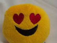 EMOJI WITH RED HEART EYES 3" Plush Stuffed Animal Toy