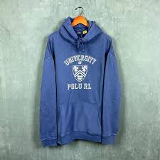 Polo Ralph sell Lauren Mens Blue University Of Polo RL Fleece Hoodie Size  2XLT TALL