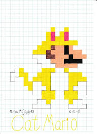 8 Bit Cat Mario Pixel Art Pixel Art Grid 8 Bit
