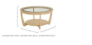 Coffee table size is just as important as the shape and style. Shades Glass Top Round Coffee Table Nathan Furniture Village