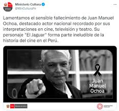 El actor peruano planea llevar a la pantalla grande una secuela de la cinta 'la ciudad y los. Fallece El Actor Juan Manuel Ochoa El Jaguar A Los 63 Anos La Republica