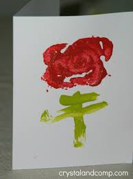 Homemade Valentine Cards Using Celery As A Rose Stamp