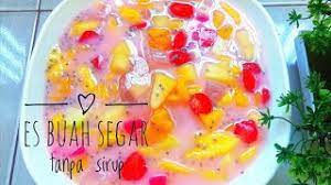 Minuman yang disajikan pun beragam, biasanya sih teh manis hangat, air putih, atau sirup. Cara Membuat Es Buah Tanpa Sirup Youtube