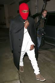 Is Kanye West Wearing This Red Ski Mask For Fashion Or Necessity Kanye West Ski Mask Ski Mask Fashion