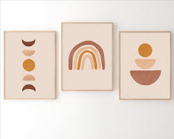 Boho Print Set Of 3 Boho Art Prints Set Minimalist Poster Etsy Rainbow Wall Art Boho Art Minimalist Art Print