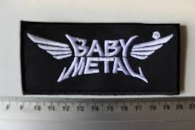 9.5 x 13 illustrated print. Baby Metal White Name Logo Non Shaped Patches Riffs Merchandise