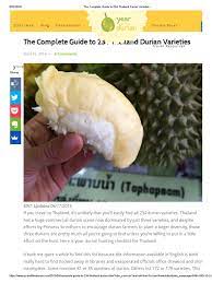The durian tourist's guide to thailand: The Complete Guide To 234 Thailand Durian Varieties Non Timber Forest Products Medicinal Plants Of Asia
