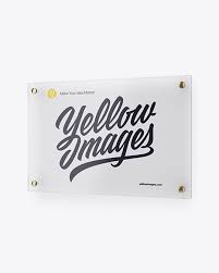 Horizontal Frosted Glass Nameplate Mockup Half Side View In Object Mockups On Yellow Images Object Mockups Business Card Mock Up Free Psd Mockups Templates Psd Mockup Template