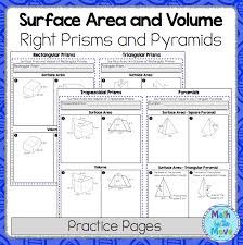 This Set Of Worksheets Can Be Used To Introduce Or Review Finding The Surface Math Practices Teacher Planning Surface Area