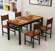 Ashley furniture glambrey 5 piece round dining room set. 5 X Piece Set Bliss Wood Steel Dining Table Chairs Oak Black