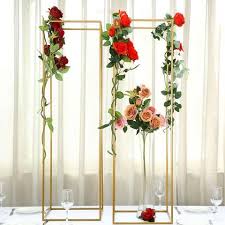 Import quality metal flower vase supplied by experienced manufacturers at global sources. 2 Pack 48 Matte Gold Metal Wedding Flower Stand Geometric Centerpiece Vases Geometric Centerpiece Wedding Flower Vase Wedding Table Centerpieces