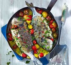 Sea Bream In Crazy Water Orata All Acqua Pazza Recipe Italian Fish Recipes Fish Recipes Bbc Good Food Recipes