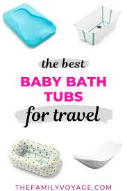 While rinsing the hair take precautions so that water does not go into the eyes. How To Give Your Baby A Bath While Traveling The Family Voyage Baby Travel Gear Traveling With Baby Kids Travel Gear