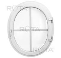 Oval Fenster Dreh Weiss mit Innenliegenden Sprossen