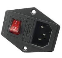 RLECS 3Pin Male AC Power Socket Plug with Light AC-01A Fixed Hole 10A 250V  Power Inlet Module Connector with Fuse Holder Rocker Switch 3 in 1