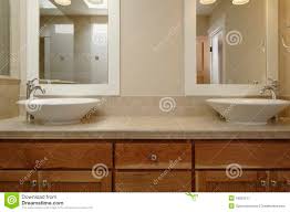 dual vessel sink vanity stock image