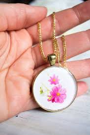 Birth Month Flower Necklace Diy Birth Month Flower Resin Jewelry Flower Resin Jewelry Resin Jewelry Handmade Gifts Diy