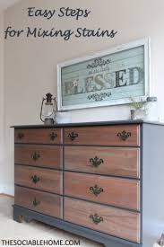 Mix Gray Stain With Cherry Stain For The Perfect Rustic Dresser Follow Our Steps For Stripping Shabby Chic Dresser Wood Dressers Makeover Diy Dresser Makeover