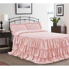 Haz tus compras en línea en walmart méxico a un súper precio y recibe tus productos y súper a domicilio. Hig 2 Piece Ruffle Skirt Bedspread Set Twin Pink Color 30 Inches Drop Ruffled Style Bed Skirt Coverlets Bedspreads Dust Ruffles Echo Bedding Collections Twin Size 1 Bedspread 1 Standard Sham Walmart Com Walmart Com