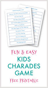 Free Printable Easy Charades Game For Children Nurturestore In 2020 Charades For Kids Rainy Day Activities For Kids Charades