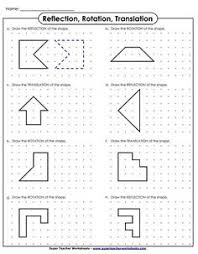 Translate Rotation Reflection Drawing Reflection Math Geometry Worksheets Translations Math