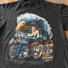 Vintage 80s 3d Emblem Harley Davidson Born Free Z M Tee T Shirt M Vintage Clothing Men Harley Davidson Shirt Harley Davidson