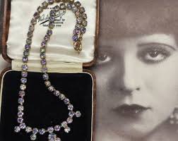 1950s Vintage Necklace Paste Rhinestone Rhodium Plated Wedding Bride  Cocktail Stunning Costume Jewellery Jewelry