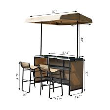 Choose from contactless same day delivery, drive up and more. Outsunny 3 Pc Outdoor Canopy Bar Table Chairs Mesh Cloth Storage Set Patio Dining Set Aosom