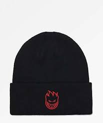 Spitfire Bighead Black Beanie Zumiez In 2020 Black Beanie Cute Beanies Beanie