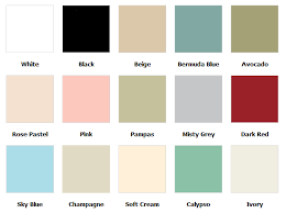 coloured toilet seat colour chart and information