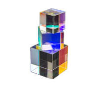 Cubo personalizado de prisma, separador de espejo dicroico, Cruz  defectuosa, decoración, módulo transparente, juguete de clase de vidrio  óptico