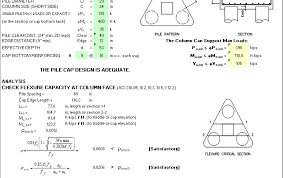 Pile Cap Design For Piles Spreadsheet Cap Design Spreadsheet Design