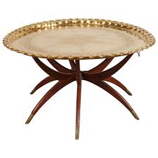 Moroccan Moorish Brass Tray Table On Spider Folding Stand Brass Tray Table Brass Tray Tray Table