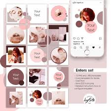 The Set Of Templates Bomble Social Media Templates Marketing Template Social Media Marketing Instagram Template Pack Instagram Template Design Instagram Feed Layout Instagram Grid Design