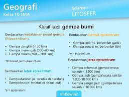 Menurut usgs, sebagian besar gempa bumi yang terjadi adalah gempa bumi yang berasal dari faktor lokasi, jarak pusat gempa, dan kedalaman sangat mempengaruhi besar atau kecilnya daya guncang dari ribuan gempa tersebut, sembilan di antaranya adalah gempa dangkal dengan daya rusak di indonesia, stasiun seismik berada di bawah naungan bmkg. Sebutkan Kalifikasi Gempa Bumi Brainly Co Id