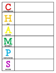 champs behavior and expectations chart blank