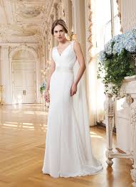 Lillian West Lillian West Style 6350 Chiffon Fit And Flare Dress Embellished With A V Neck Grecian Wedding Lillian West Wedding Dress Grecian Wedding Dress