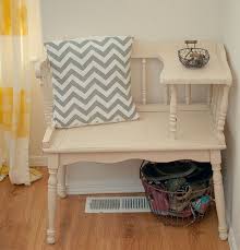 Little Gray Table Gossip Bench Redo Furniture Vintage Telephone Table