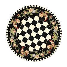 Round kitchen rugs with roosters. Nuloom Angla Rooster Kitchen Rug Black 6 Ft Indoor Round Rug The Home Depot Canada