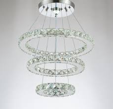 Modern Chandelier Led Light Cristal Lustre Led Crystal Chandeliers Ceiling Lighting Pendant Hanging Crystal Ring Light Fixture Wish