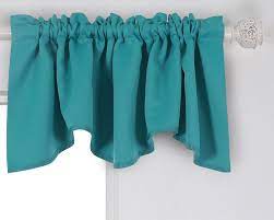 Deconovo Solid Color Scalloped Valance Curtains Blackout Curtains Rod Pocket Valances For Living Room 42 X 18 Inch Short Curtain Rods Valance Curtains Valance