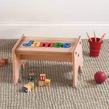 Maybe you would like to learn more about one of these? Child S Maple Finished Personalized Name Puzzle Stool Primary Colors Ross Simons