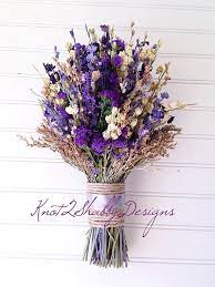 Dried wedding flowers for bride or bridesmaid, country rustic, florence an. Dried Flower Bouquet Bridal Bouquet Purple By Knot2shabbydesigns Dried Flowers Purple Bridal Bouquet Bridal Bouquet