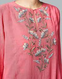 Embroidery work ethnic designer kurti online for work wear. Beautiful Embroidery Kurta Kurti Embroidery Design Embroidered Clothes Embroidery Suits