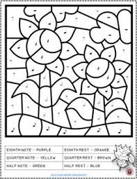 Fall Color By Music Notes And Rests Sheets Fall Music Activities Music Activities For Kids Music Coloring