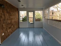 Behr Deck And Patio Paint Semi Gloss In Nautical Blue Love My New And Functional 3 Season Porch Floors Super Easy Painted Patio Porch Flooring Floor Colors