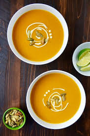 Thai Coconut Pumpkin Soup Recipe Yummly Recipe Pumpkin Soup Recipe Pumpkin Soup Soup Recipes